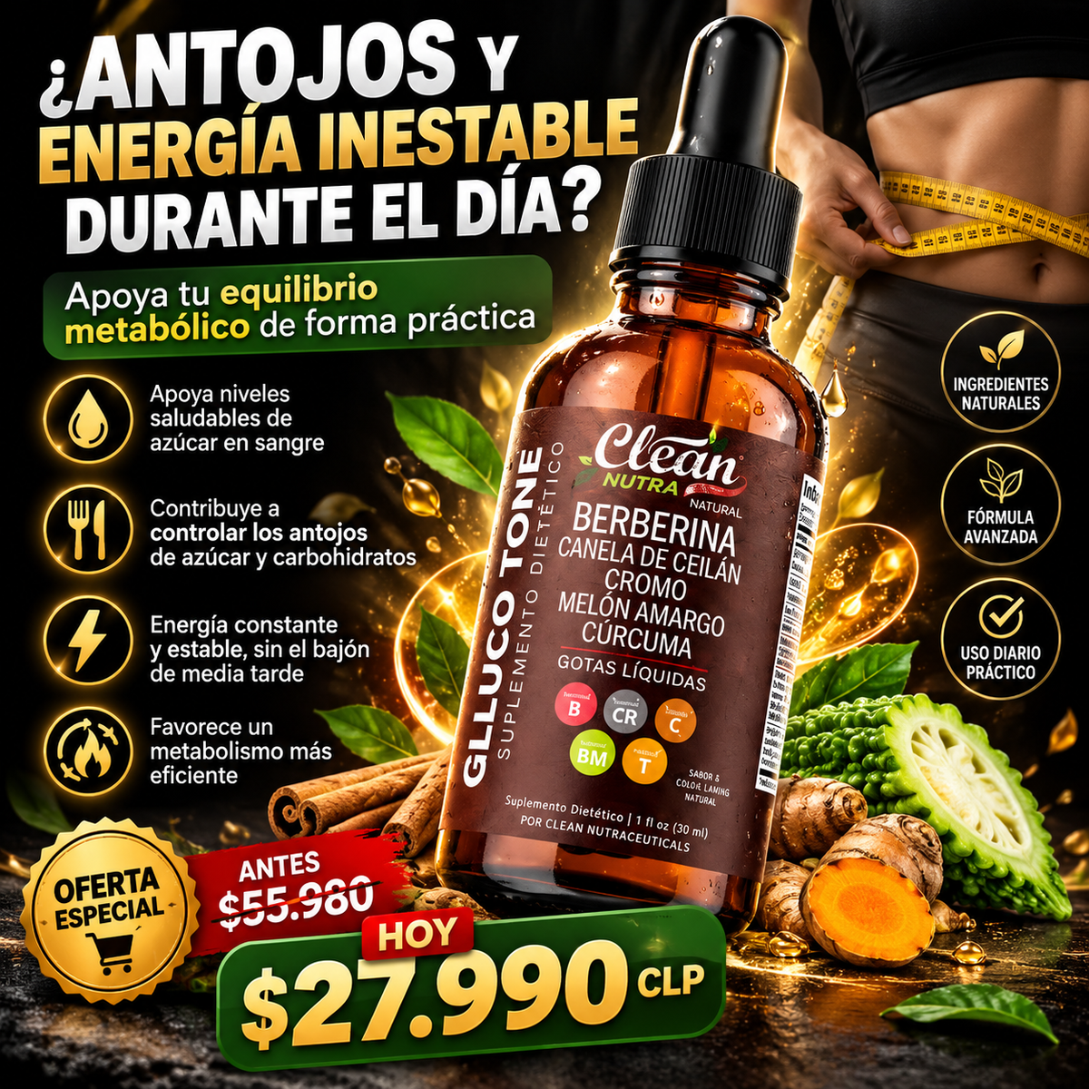 GLUCOTONE™ Berberina en gotas para el Equilibrio Metabólico