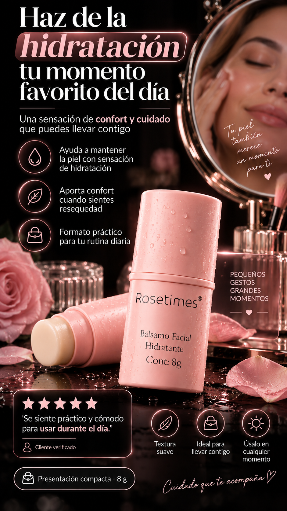 Rosetimes™ Bálsamo Facial Hidratante