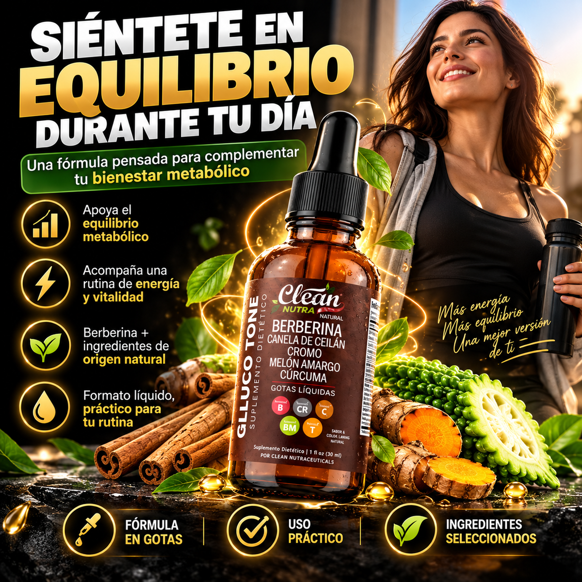 GLUCOTONE™ Berberina en gotas para el Equilibrio Metabólico